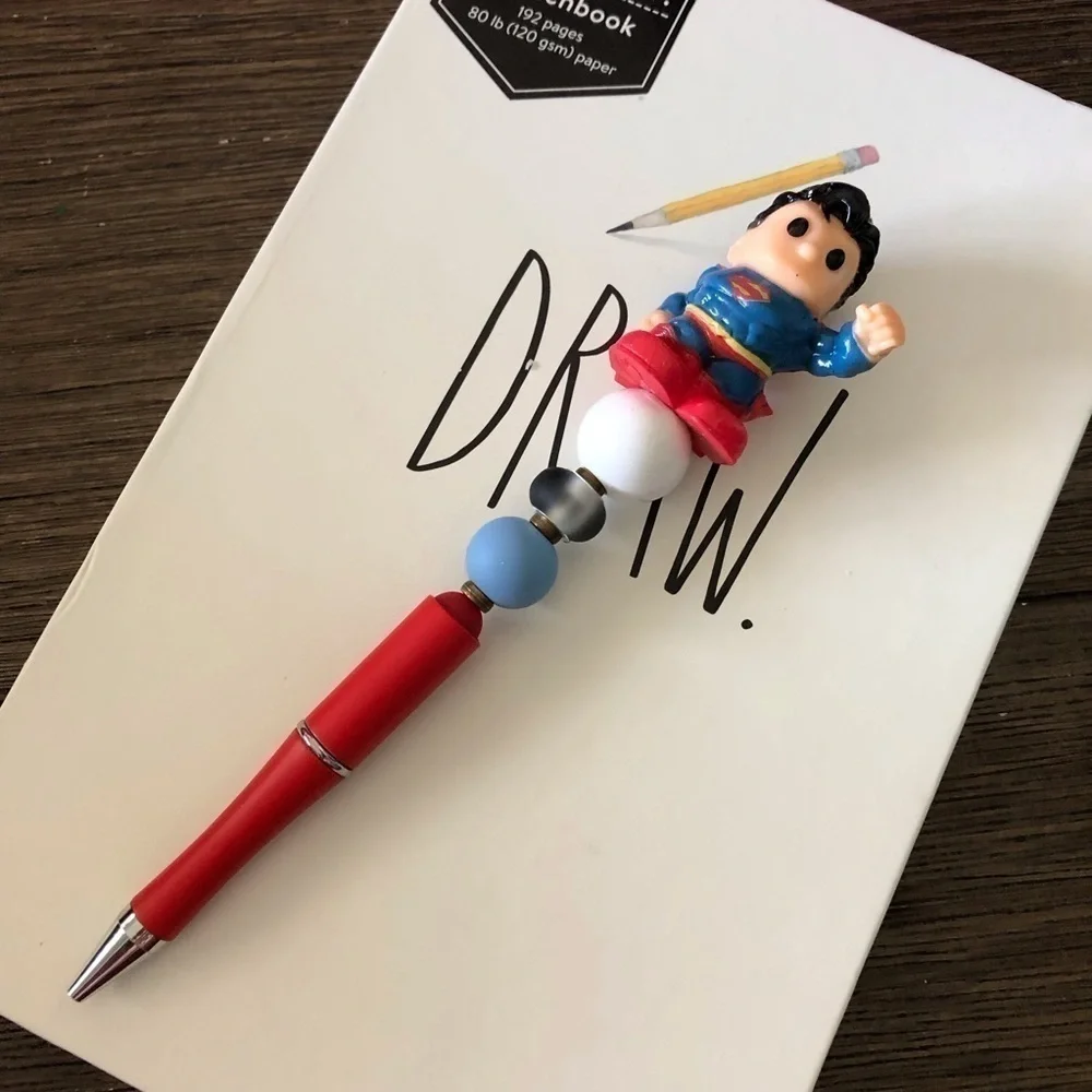 DC Superman handmade beaded pen